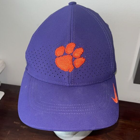 Nike Clemson Tigers Football team Big Paw purple legacy 91 stretch baseball cap - Picture 1 of 4